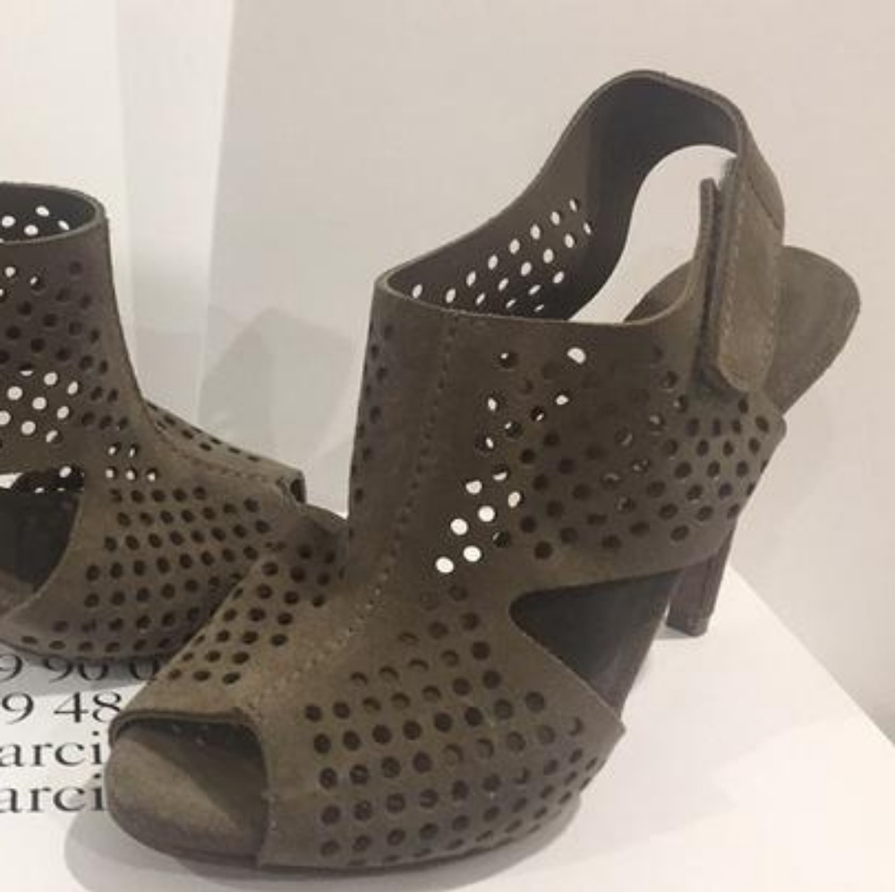 Pedro Garcia suede sling back velcro perforated he